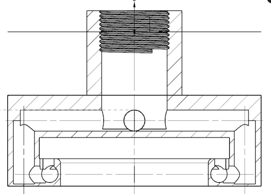 Beutelgreifer CAD - Schnittansicht